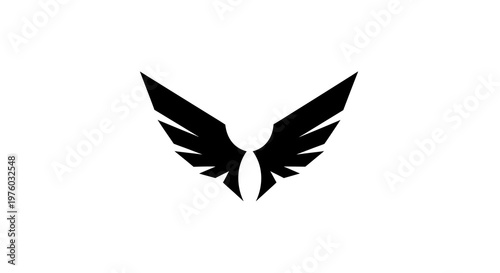 Black Angel Wings Silhouette Icon