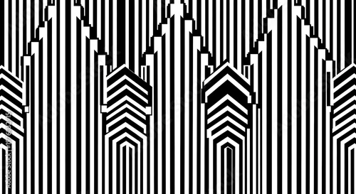 Dynamic geometric patterns abstract art black and white design digital artwork contemporary style modern aesthetics