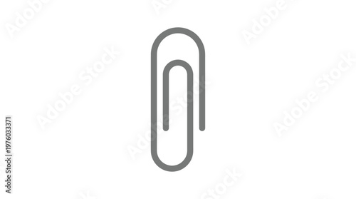 Gray metal paper clip office supply.