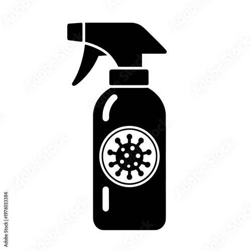 Virus Disinfectant Spray Bottle Vector Icon