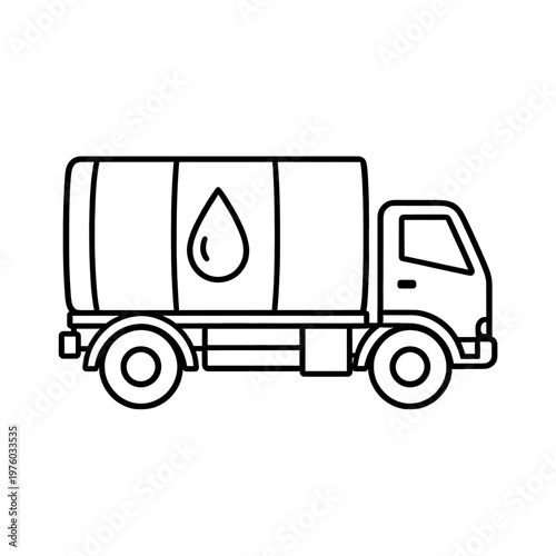 Water Tank Truck Line Icon