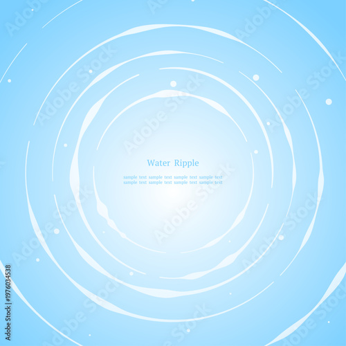 やさしい水紋のミニマル背景 センター構図 淡い青のグラデーション 正方形デザイン