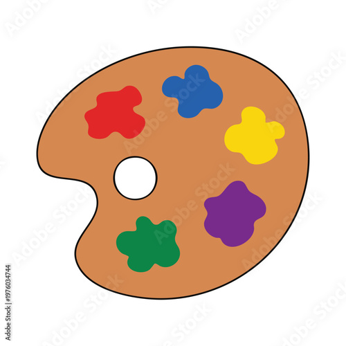 Colorful paint palette with holes.