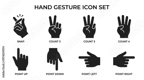 Hand Gesture Icon Set Illustrations.