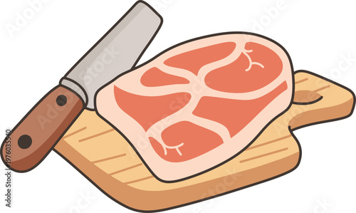 Raw Meat Cutting Board Knife Preparation