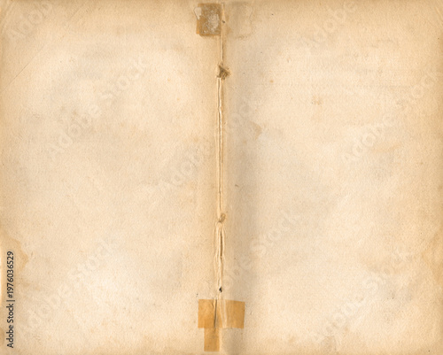 Aged paper texture with fold and tape