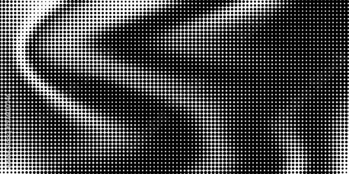 Grunge halftone gradient background. Faded grit noise texture. White and black sand wallpaper. Retro pixelated backdrop. Anime or manga style comic overlay.