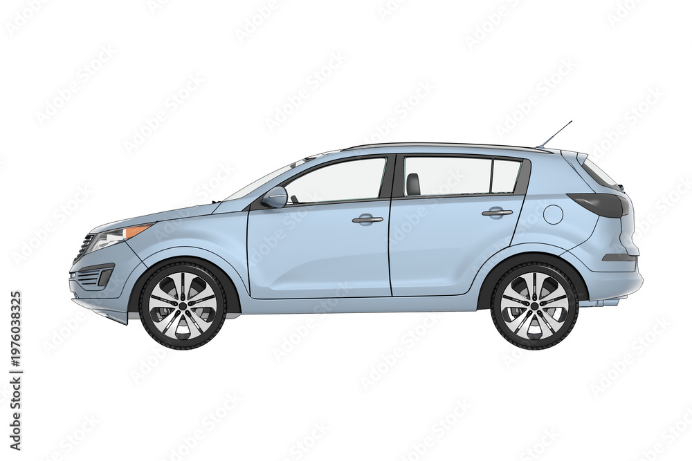 Fototapeta premium car isolated on transparent background, 3d illustration, cg render 