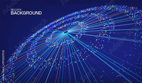 Abstract digital ai technology background with tech dots wave for big data science. 3d conference line with design pattern webinar for research graphic sound. Network presentation background.