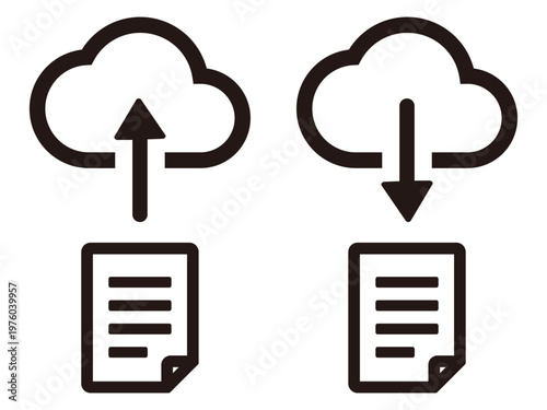 クラウドストレージにファイルを共有するイメージアイコンセット