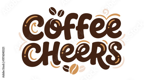 Coffee Cheers Brown Text Logo.