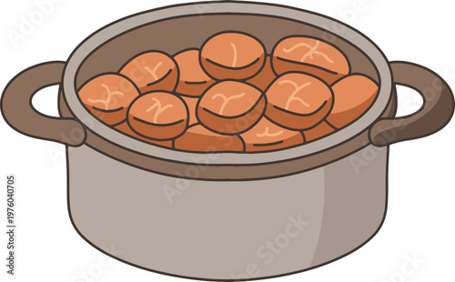 Meatball Soup Cooking Pot Traditional Dish