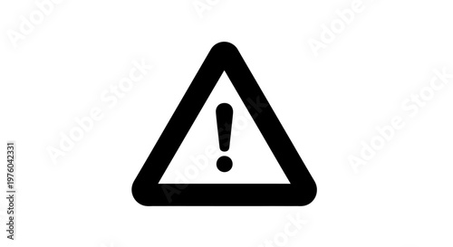 Black warning sign with exclamation mark inside a triangle.