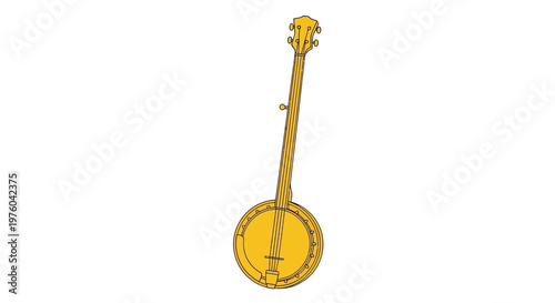 Simple Banjo Musical Instrument Illustration