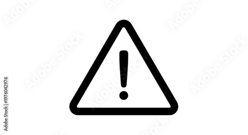Black warning sign with an exclamation mark on a white background.