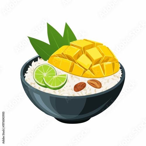 Tropische Mango-Reis Bowl
