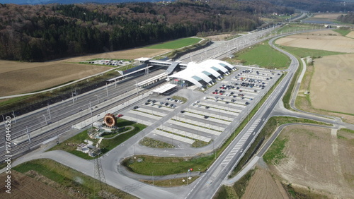 Luftaufnahme Bahnhof Weststeiermark an der Koralmbahn