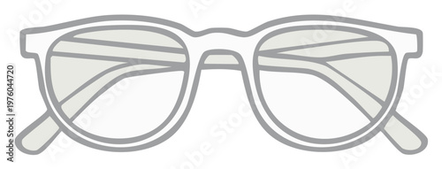 Stylish clear frame eyeglasses illustration with light lenses optical accessory vector graphic design element