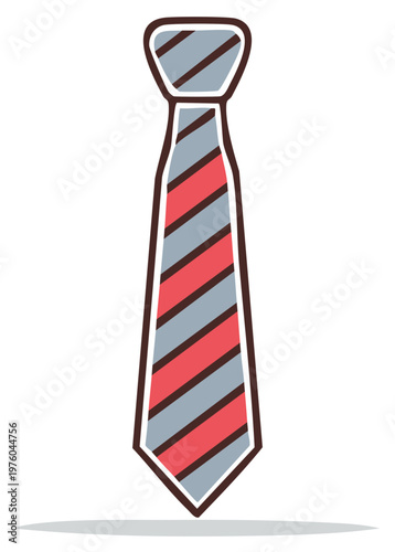 Striped Necktie Apparel Fashion Accessory Red and Gray Diagonal Pattern