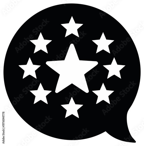 Speech Bubble with Stars Icon Symbolizing Ratings Feedback Reputation Review