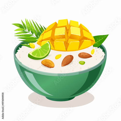 Tropische Mango-Reis Bowl