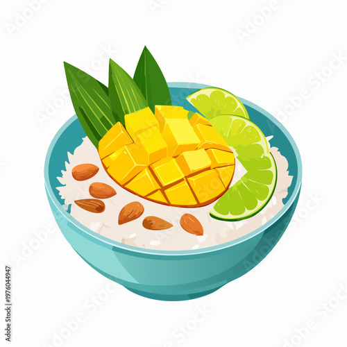 Tropische Mango-Reis Bowl