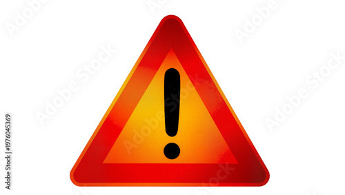 Orange triangular warning sign with black exclamation mark symbol