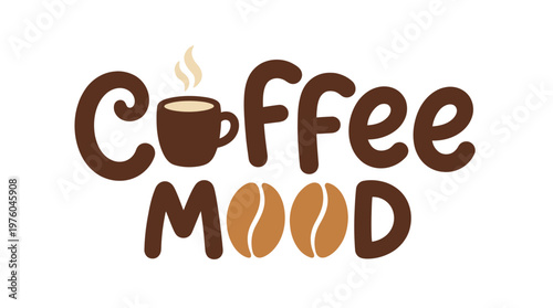 Coffee Cup with Beans Logo Design.