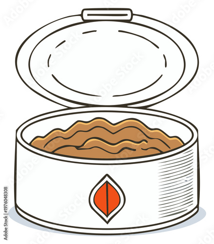 Opened Tin Can Filled with Pate Illustration Food Storage Container