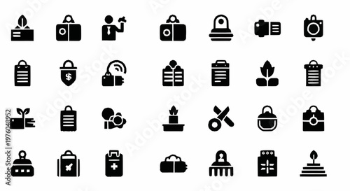 Collection of various security icons.