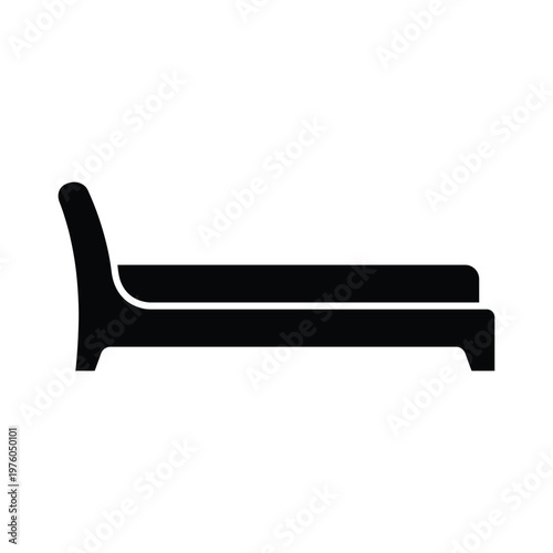 Black silhouette of a chaise lounge chair on a white background, furniture