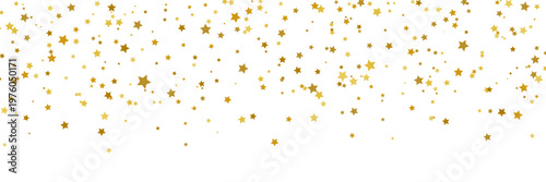 Star background. Gold glitter confetti. Celebration firework background. Golden shooting stars frame. Magic decoration. Christmas texture. Festive light rain. Vector illustration