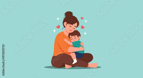 Mother embracing child with love and affection.