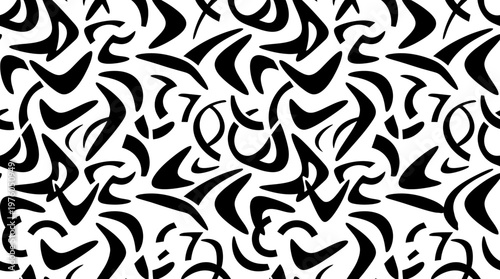 Black and white abstract swirling shapes.