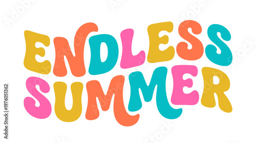 Colorful Endless Summer Text Logo.