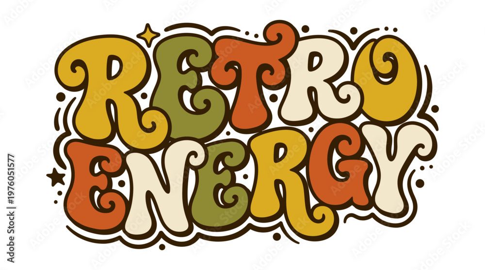 Fototapeta premium Retro Energy Text Graphic Design.