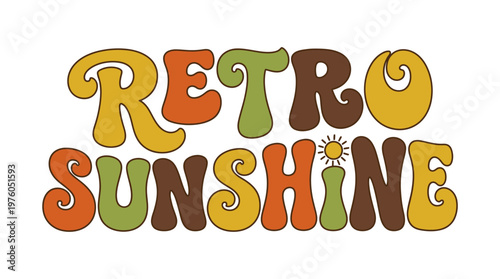 Retro Sunshine Colorful Text Logo.