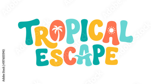 Tropical Escape Vacation Summer Concept.