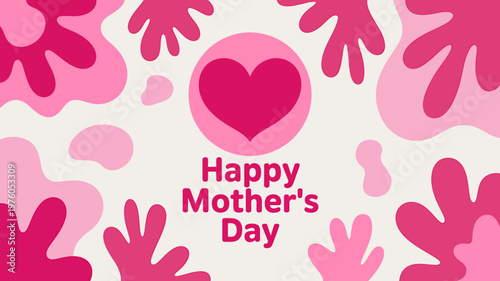 Happy Mothers Day Greeting Card Design With Hearts