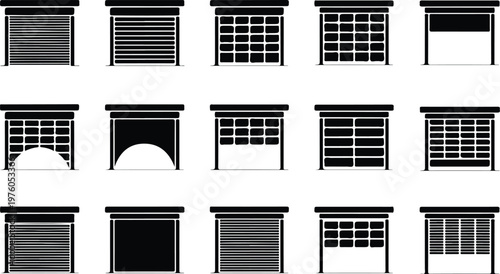 Garage Silhouette Icon Car Parking Outline Building Design