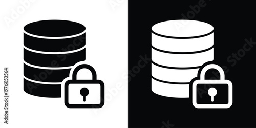 Professional vector icon of a database cylinder with an open padlock. Represents data accessibility, security bypass, decrypted storage, and open-source information management systems.