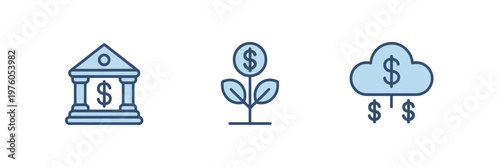 Three icons representing different types of financial investments