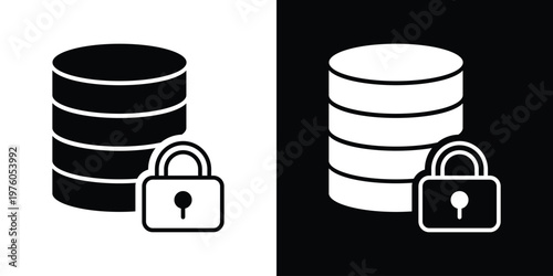 Professional vector icon of a database cylinder with an open padlock. Represents data accessibility, security bypass, decrypted storage, and open-source information management systems.
