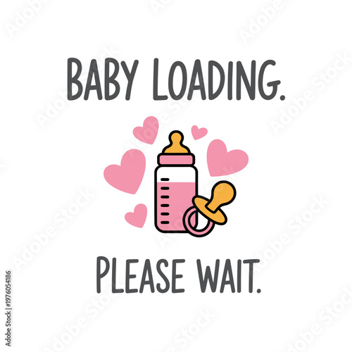 Baby Bottle Loading Please Wait Sign