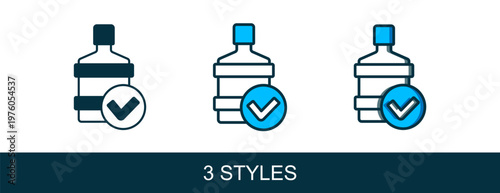 Filled outline Big bottle with clean water icon isolated on white background. Plastic container for the cooler. Vector