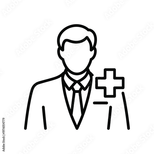 Business Professional with Medical Cross Icon