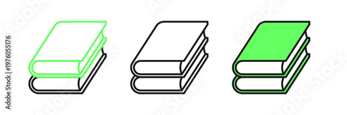 Set line Book icon isolated on white background. Vector