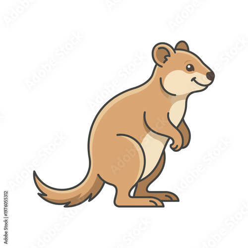 Cute Smiling Quokka Vector Illustration Native Australian Marsupial