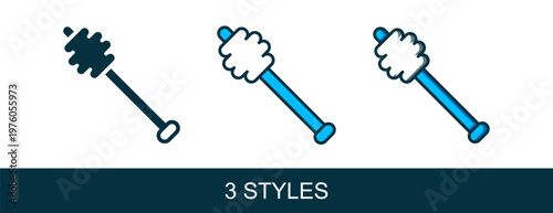 Filled outline Honey dipper stick icon isolated on white background. Honey ladle. Vector