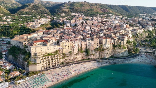 Wallpaper Mural Drone perspective of Tropea in summer showing turquoise sea and scenic coastal landscape Torontodigital.ca